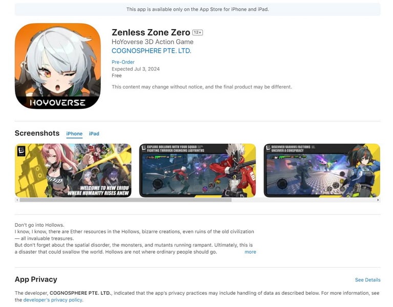 Zenless Zone Zero ấn định ngày ra mắt chính thức vào ngày 3/7, trễ 2 tháng so với đối trọng Wuthering Waves
