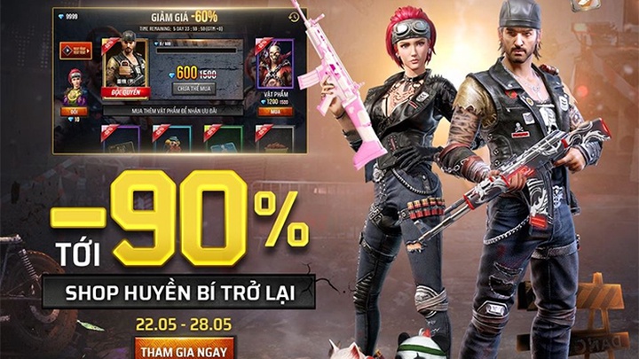 Shop Huyền Bí Free Fire trở lại với khuyến mại tới 90%