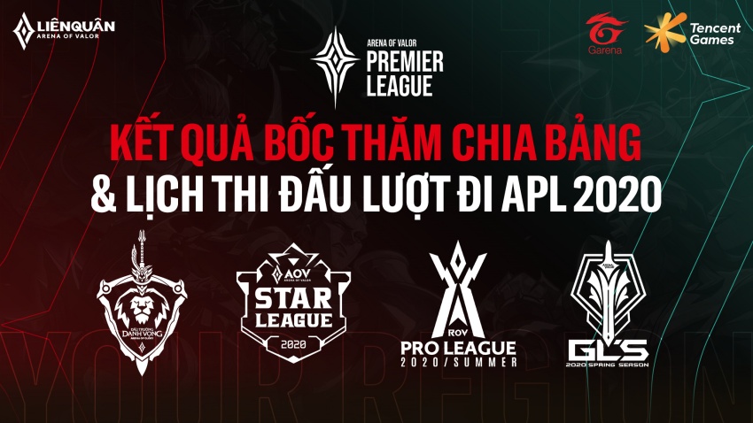 Garena công bố kết quả bốc thăm chia bảng và lịch thi đấu giải quốc tế APL 2020