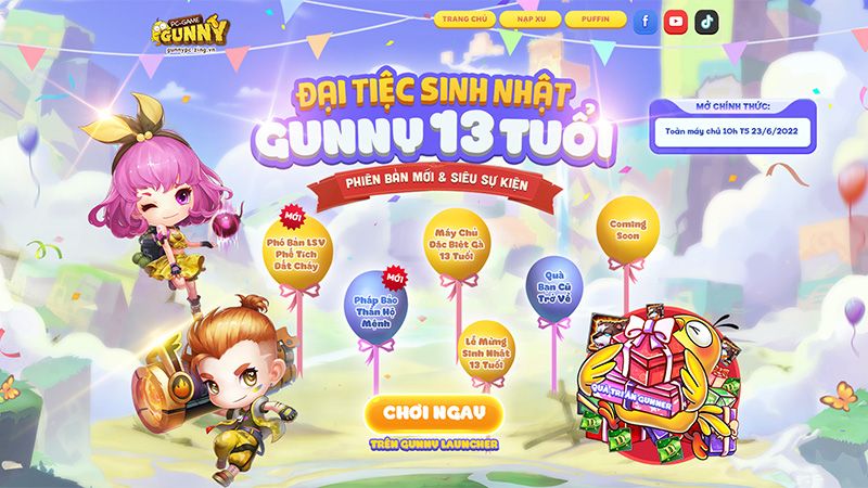 Gunny PC mở “Đại Tiệc Sinh Nhật” mừng tuổi mới