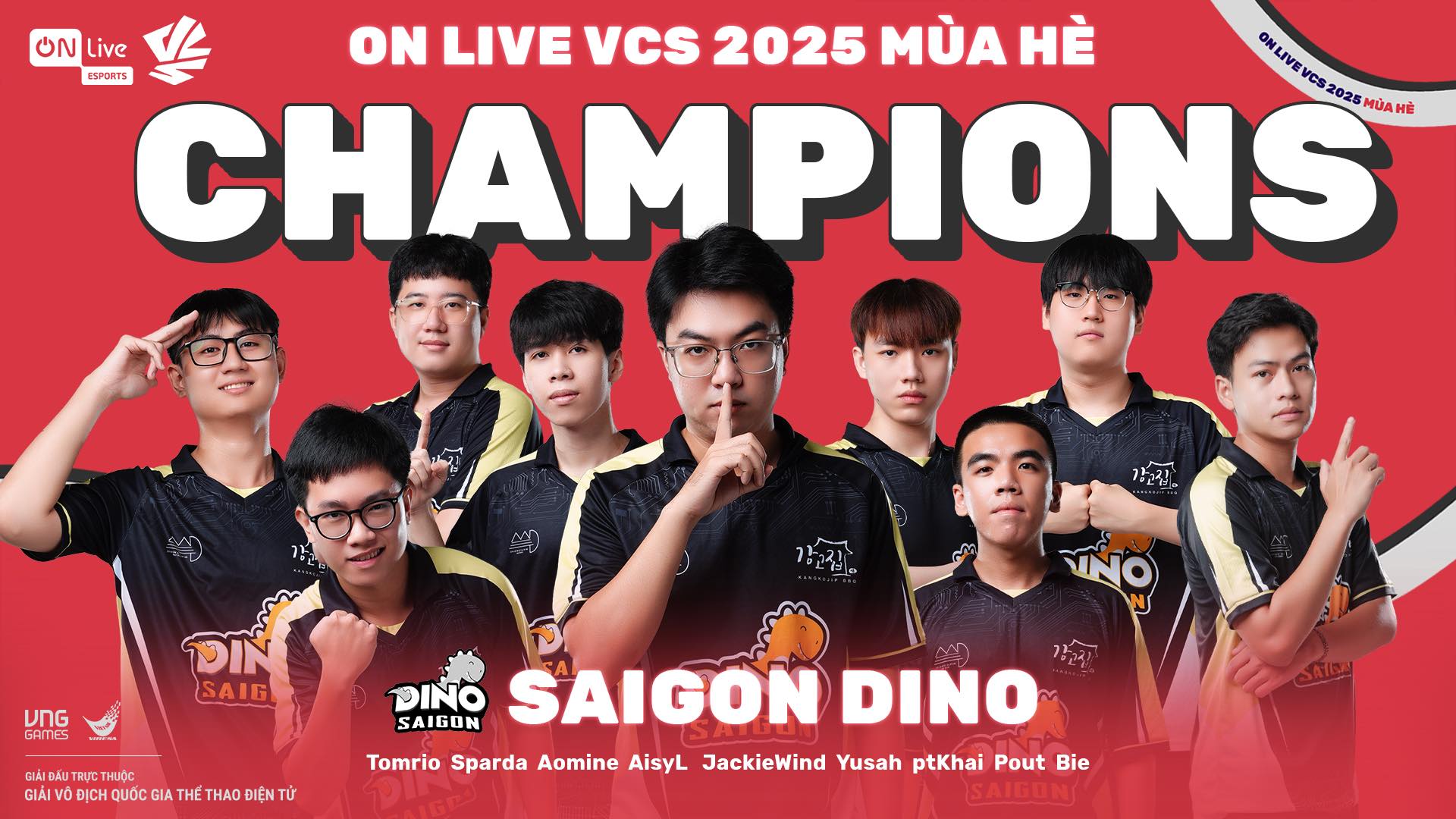 Danh Hiệu Vô Địch ON Live VCS 2025 Mùa Hè Gọi Tên Saigon Dino
