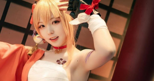 Cosplay nhân vật Yoimiya của game Genshin Impact, hot girl Trung Quốc “đốn tim” game thủ