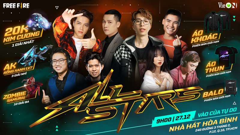 Free Fire AllStars sẽ là sự kiện offline lớn nhất của Free Fire Việt Nam cuối năm 2020