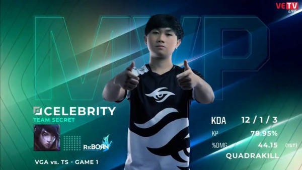 [VCS Mùa Xuân 2020 Tuần 4 Ngày 3] TS 2-0 VGA: Celebrity tỏa sáng, Team Secret chiến thắng thuyết phục trước VGA