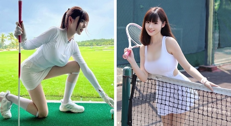 Lại có thểm hot girl sân golf với đường cong gợi cảm khiến dân mạng tròn mắt: 