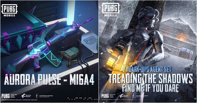 Bộ trang phục đặc vụ Dark-Ops và Aurora Pulse M16A chính thức ra mắt game thủ PUBG Mobile