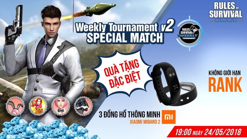 19h tối nay nhận ngay đồng hồ thông minh Xiaomi Miband 2 tại ROS Mobile Weekly Tournament