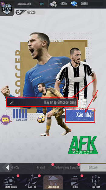 Tổng hợp gift code game Football Arena – Vua Bóng Đá mới nhất trong tháng