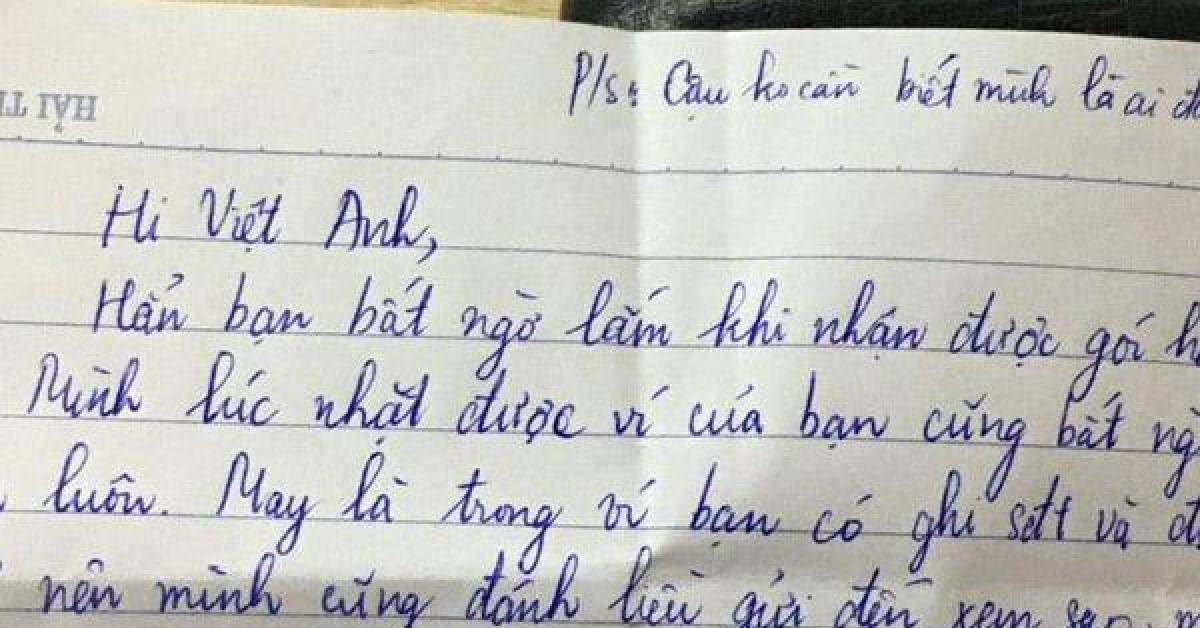 Làm mất chiếc ví gắn bó 6 năm, chàng trai bất được món quà cùng lá thư ngọt ngào