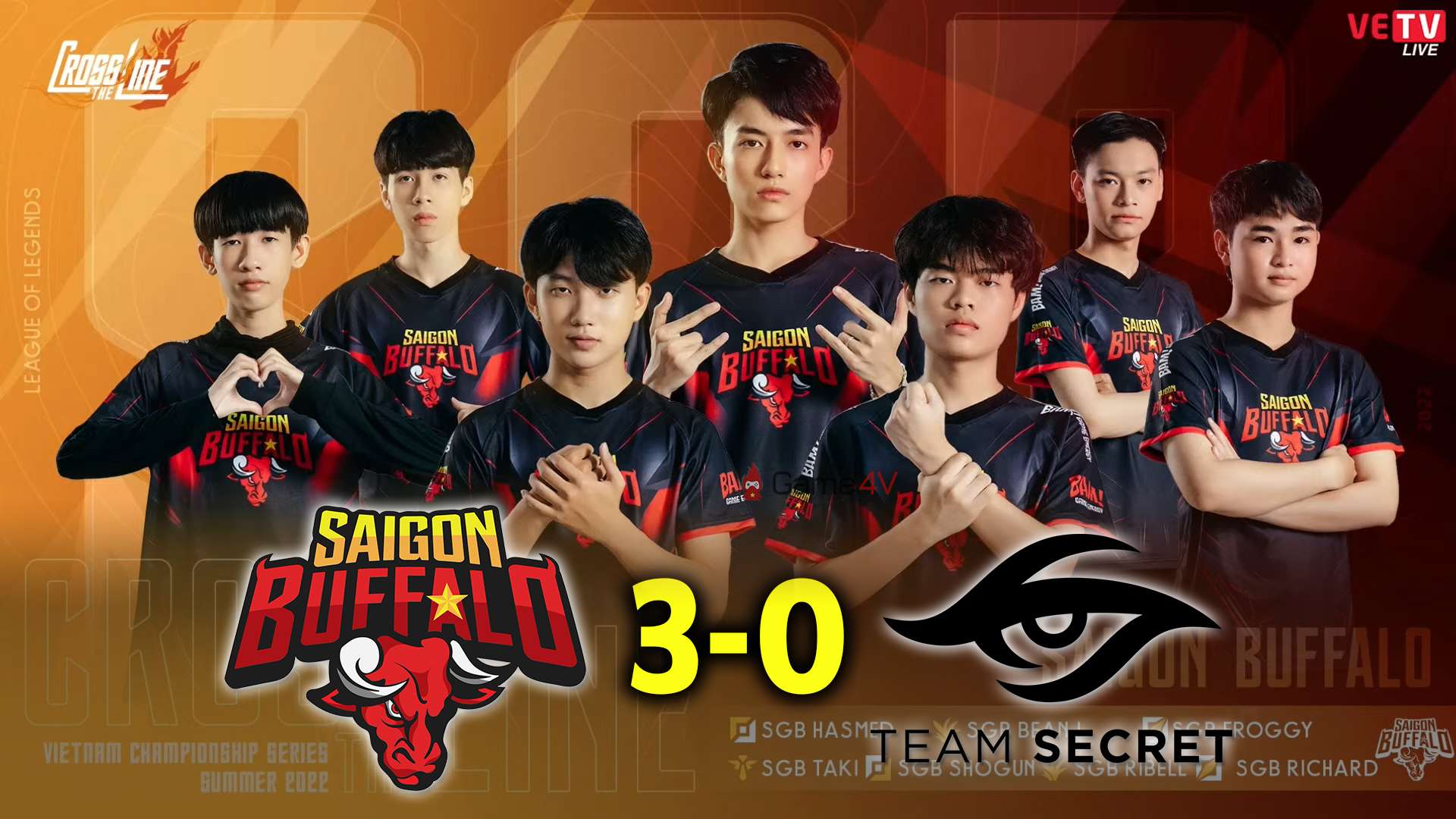 Saigon Buffalo hủy diệt Team Secret và 'chạm 1 tay' vào tấm vé tham dự CKTG 2022