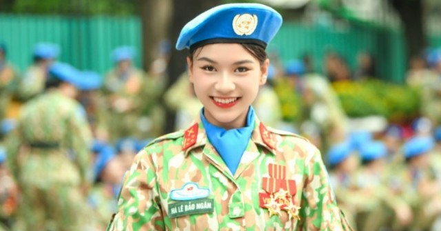 Ngắm "hoa hậu" khối Gìn giữ hòa bình tham gia diễu binh 2/9