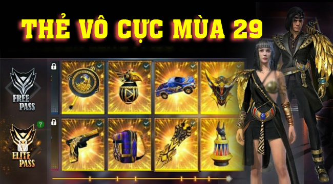 Free Fire: Hé lộ phần thưởng Thẻ Vô Cực Mùa 29 – Nơi hồi tưởng về Ai Cập cổ đại