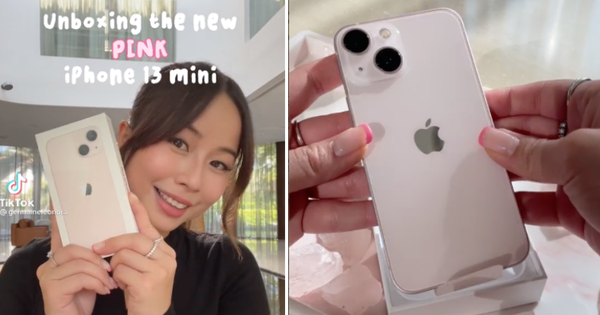 Xem girl xinh hot TikToker đập hộp iPhone 13 màu hồng, hội chị em thất vọng toàn tập?