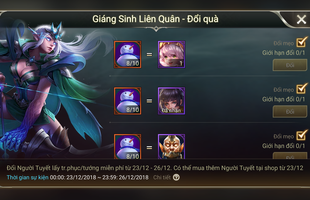 Liên Quân Mobile: Game thủ có thể nhận 1 tướng và 1 skin vĩnh viễn từ 23/12