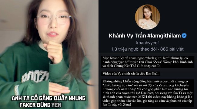 Đến lượt MC Khánh Vy gặp “họa” từ fan Zeus sau màn đọc rap T1