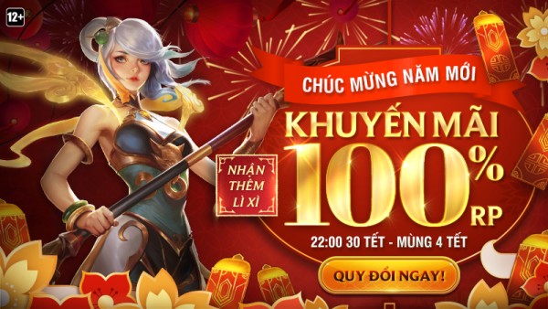 Mừng Tết Canh Tý – Quy đổi RP nhận thêm lì xì 100% giá trị từ 22:00 24/01 đến 28/01