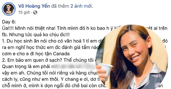 Du học sinh Canada chê khu cách ly bẩn, Võ Hoàng Yến thẳng thắn nêu quan điểm: 