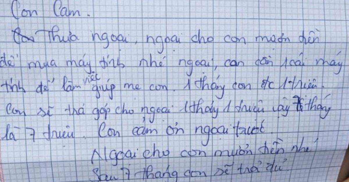 Bé gái viết tâm thư hỏi vay tiền bà ngoại kèm kế hoạch trả nợ chi tiết khiến dân mạng đứng hình