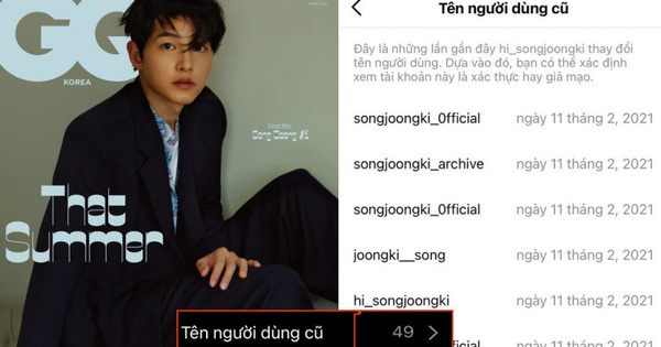 Song Joong Ki ơi, chơi Instagram mà sao khổ thế anh? Đổi tên tới 50 lần ư?