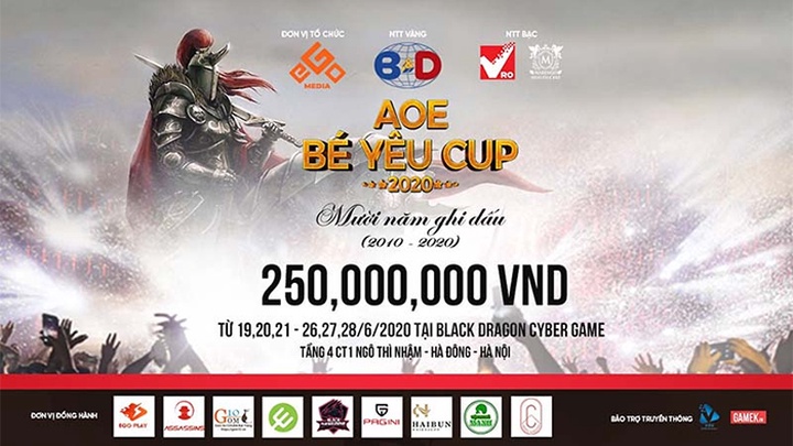 Lịch thi đấu Bé Yêu Cup 2020 AoE hôm nay mới nhất