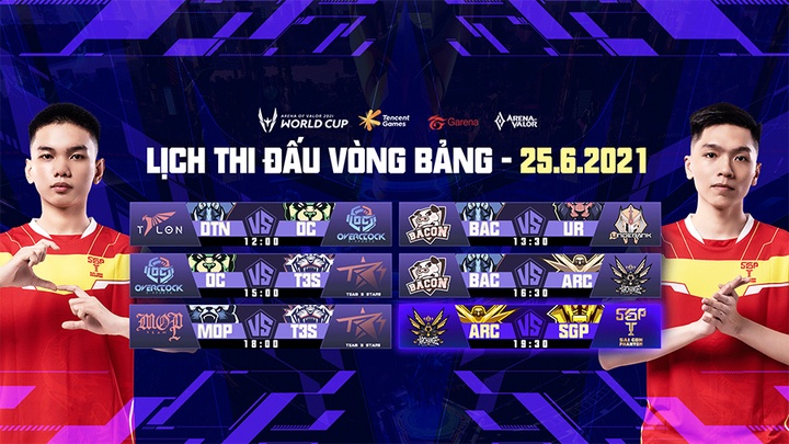 Trực tiếp AWC Liên Quân 2021 ngày 6 (25/6): ARC vs SGP