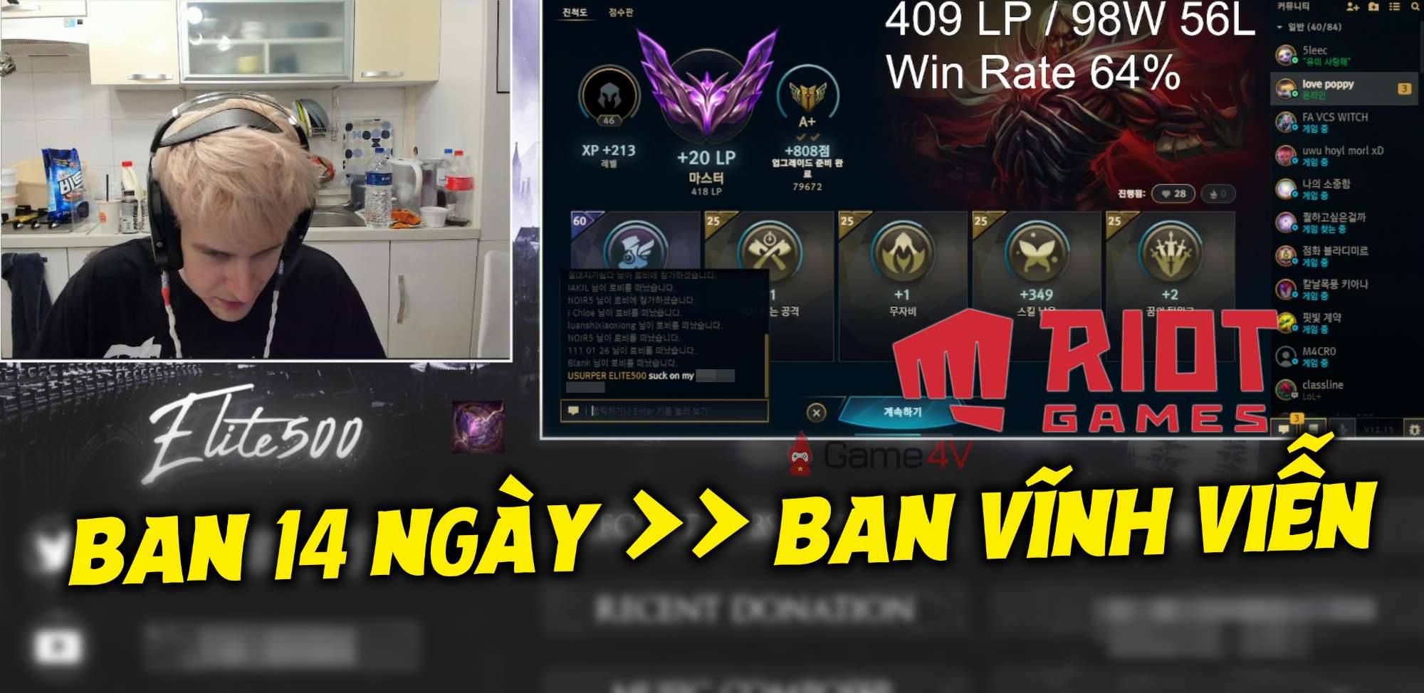 LMHT: Thắc mắc lý do bị ‘ban acc’ 2 tuần, streamer nước ngoài 'được' Riot Hàn Quốc tăng án phạt thành ban vĩnh viễn