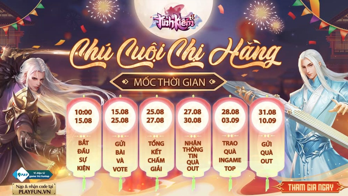 Tình Kiếm 3D phát bánh Trung Thu cho game thủ, nhận quà cực dễ chỉ với 1 hành động!