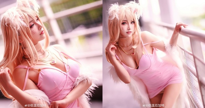 Chiêm ngưỡng bộ ảnh Cosplay Ahri trong LMHT với phiên bản váy hồng xinh xắn