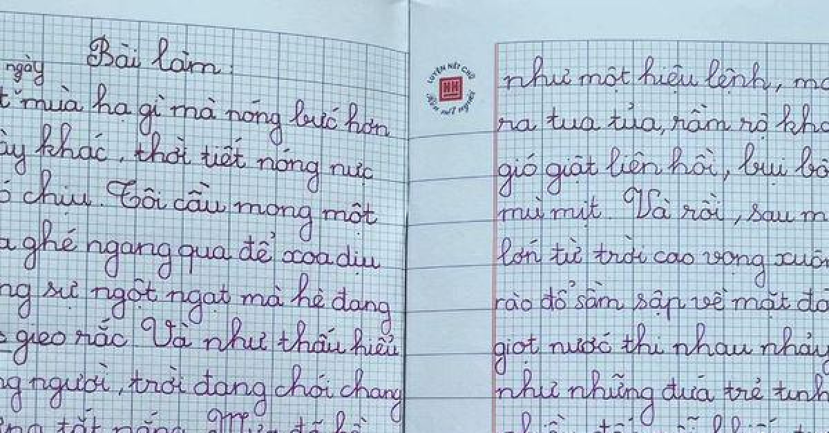 Nam sinh lớp 5 làm bài văn tả cơn mưa sống động khiến cộng đồng mạng tấm tắc khen ngợi