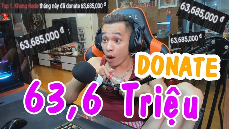 Lại thêm một streamer Việt được đại gia Donate tiền “khủng”, hơn 63 triệu trong 1 đêm