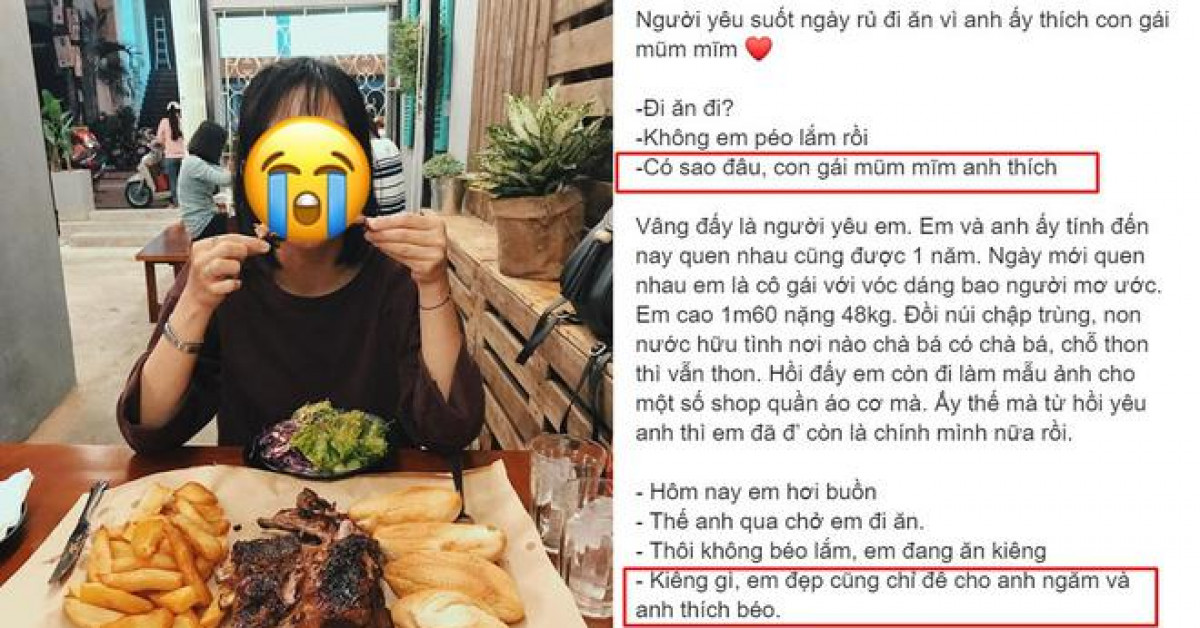 'Vỗ béo' bạn gái mỗi tháng tăng 2kg, câu nói cuối cùng của chàng trai mới là điều gây sốc