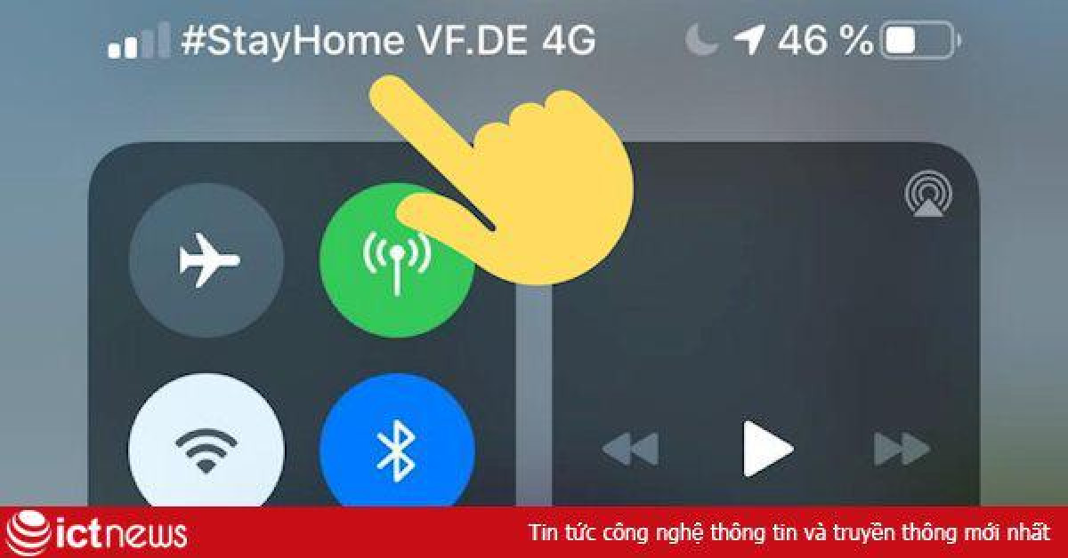 Nhà mạng thế giới hiển thị thông điệp “ở nhà” trên iPhone