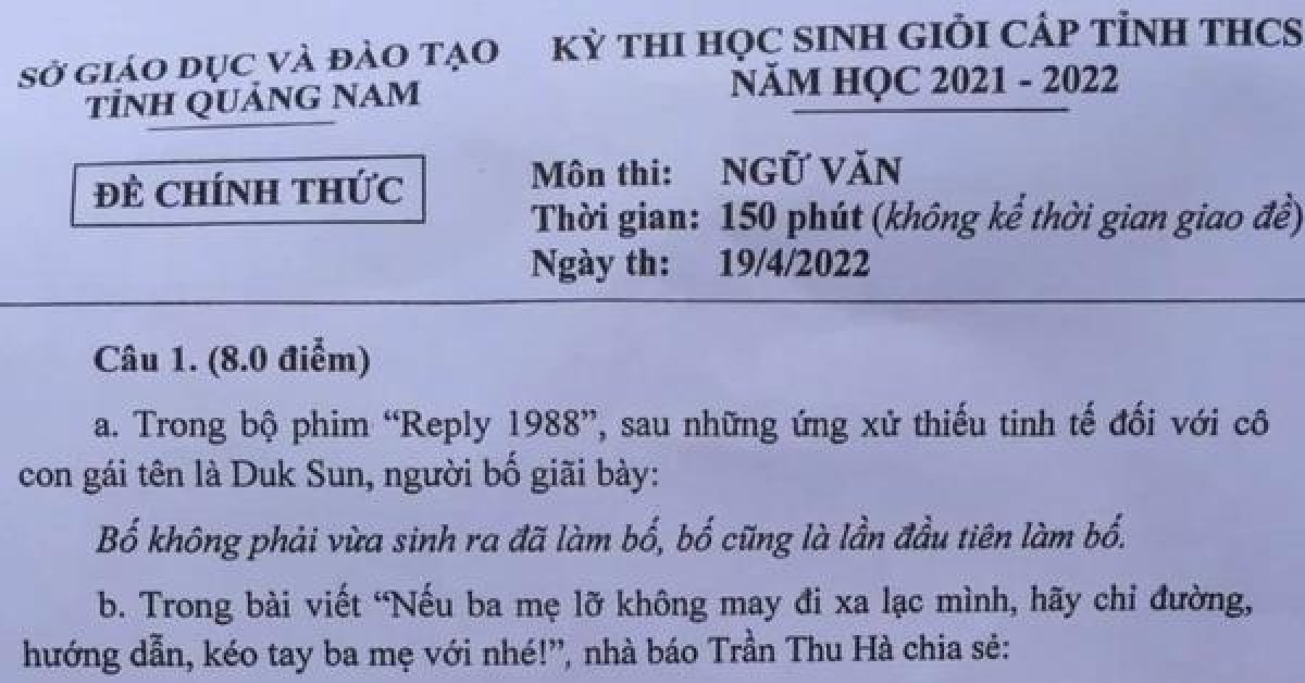 Bạn trẻ sôi nổi nói về đề thi Ngữ Văn ở Quảng Nam 'sự thấu hiểu của con cái với cha mẹ'