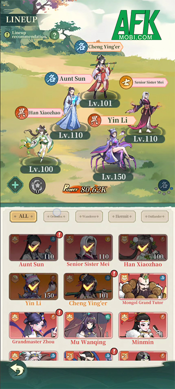 Wulin Buzz game idle thẻ tướng tap tap lấy chủ đề kiếm hiệp Kim Dung