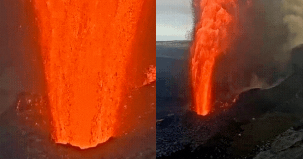 Cảnh tượng không tưởng ở Hawaii: Dung nham phun trào từ miệng núi lửa như cột lửa khổng lồ, cao ngang tháp Eiffel