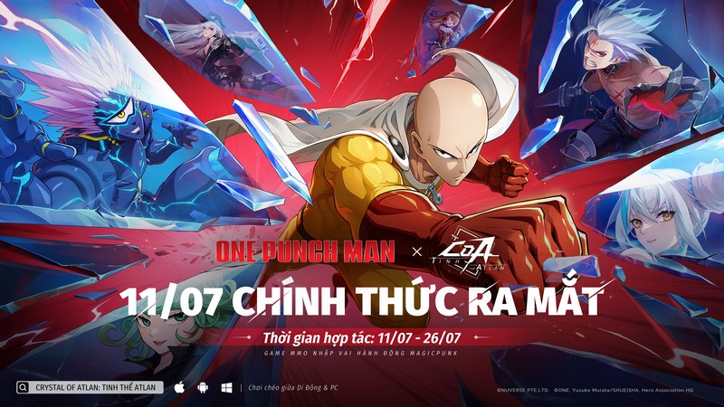 Crystal of Atlan chính thức ra mắt 11/07! Bắt tay cùng One-Punch Man công phá mùa hè