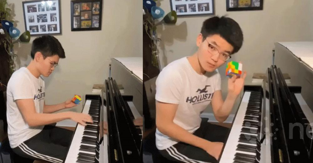 Clip nam sinh Mỹ vừa chơi piano vừa giải Rubik thu hút dân mạng