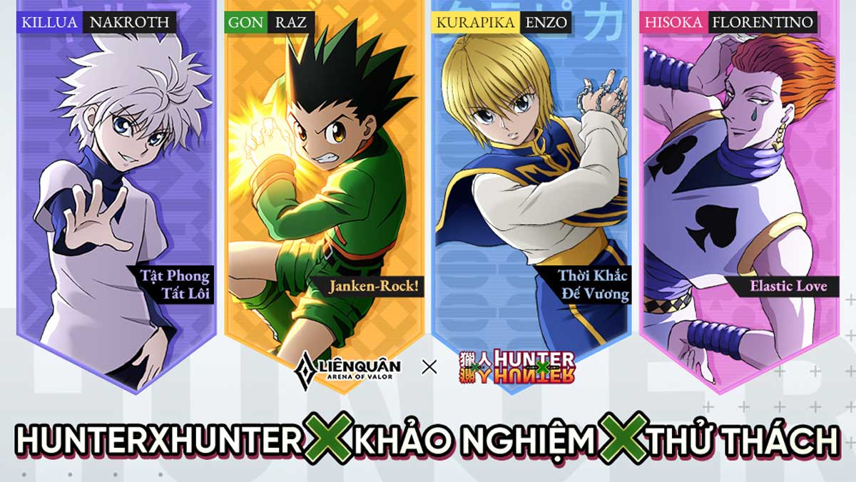 Liên Quân Mobile chơi lớn khi hợp tác cùng thương hiệu Hunter x Hunter, hứa hẹn có trang phục mới