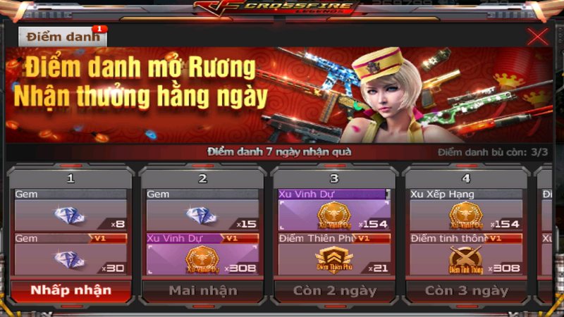 CrossFire Legends: Xạ thủ CFL cày cuốc hằng ngày nhận nhân vật VIP