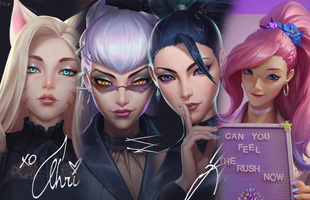 Dòng skin K/DA 2020 bất ngờ bị lộ toàn bộ tạo hình, tướng mới Seraphine sẽ là thành viên thứ 5?