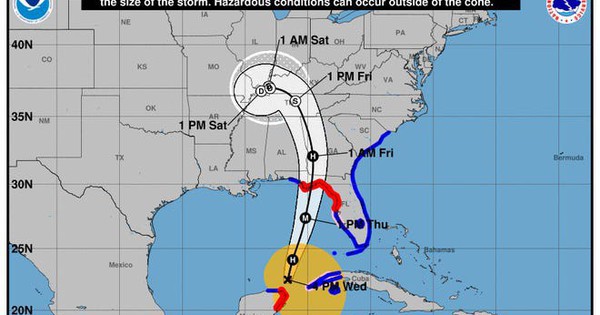 Bão Helene mạnh lên nhanh chóng, thẳng đường vào Florida - Mỹ