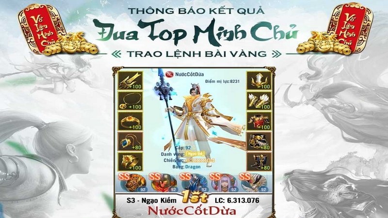 Nhất Kiếm Giang Hồ gửi tặng nhân sĩ toàn thiên hạ giftcode mừng Tân Võ Lâm Minh Chủ