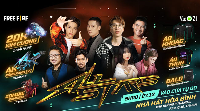 Free Fire AllStars – sự kiện offline lớn nhất năm của Free Fire sẽ diễn ra cuối tuần này