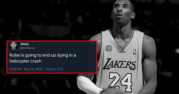 Rầm rộ tweet tiên tri huyền thoại Kobe Bryant sẽ tử nạn trong tai nạn trực thăng từ 8 năm trước cùng ngàn phản ứng trái chiều