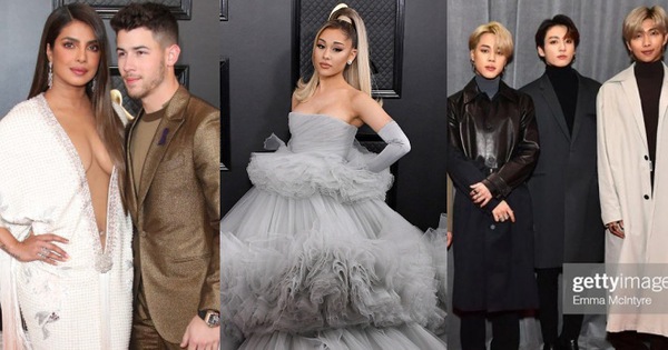 Siêu thảm đỏ Grammy 2020: Ariana Grande chặt chém với đầm cồng kềnh, BTS “gây nổ” bên vợ chồng Nick Jonas và Hoa hậu