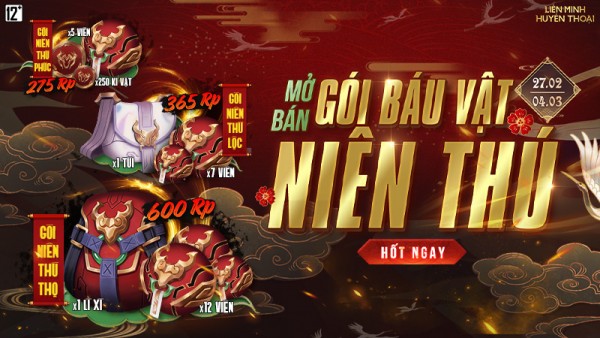 Mở bán Gói Báu Vật Niên Thú Phúc-Lộc-Thọ – Sở hữu cùng những vật phẩm hấp dẫn từ 27/02 đến hết 04/03