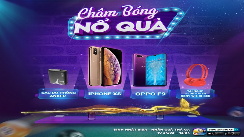 Châm bóng nổ quà, nhận code thả ga cùng Bida Zingplay