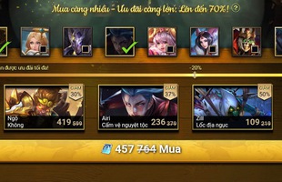 Liên Quân Mobile: Giá tướng và skin giảm tới 70%, game thủ vớ bẫm