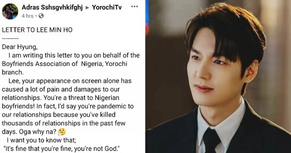 Hàng loạt đàn ông người Nigeria gửi thư tuyên chiến và cảnh cáo Lee Min Ho tránh xa bạn gái họ, chuyện gì đây?