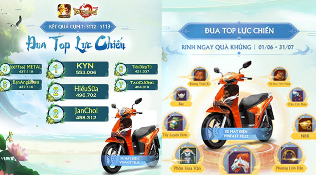 Đã tìm ra hiệp khách dẫn đầu trong sự kiện đua top lực chiến liên server của Tân Thiên Long Mobile